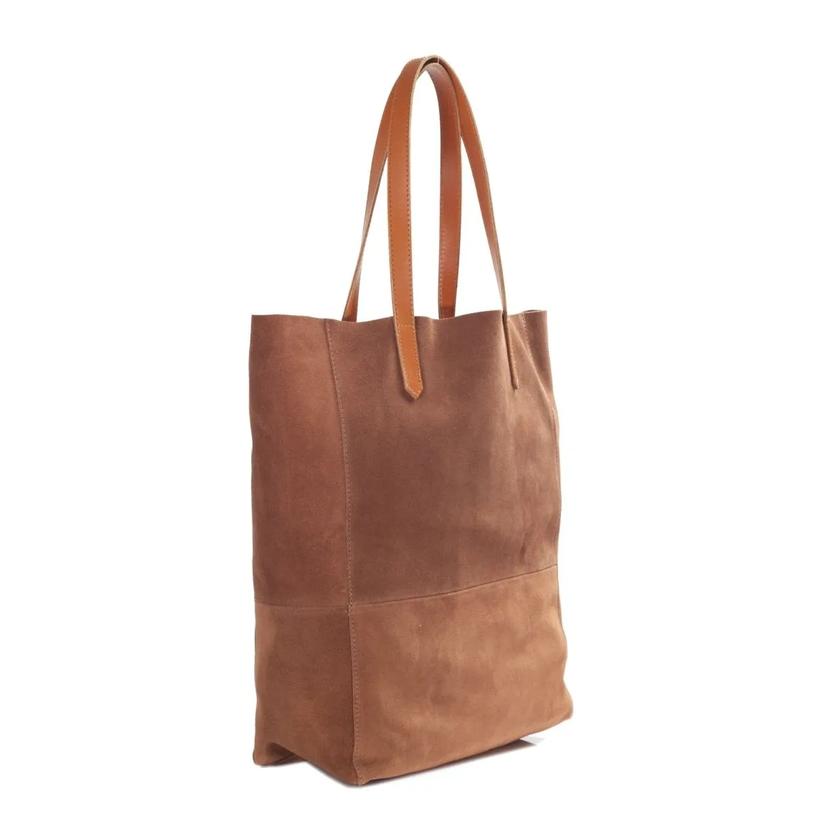 Shabby Suede Leather Tote Handbag