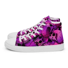 Skull Stack Women’s High Top Canvas Shoes