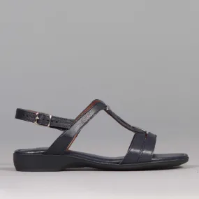 Slingback Flat Sandal in Navy - 12617