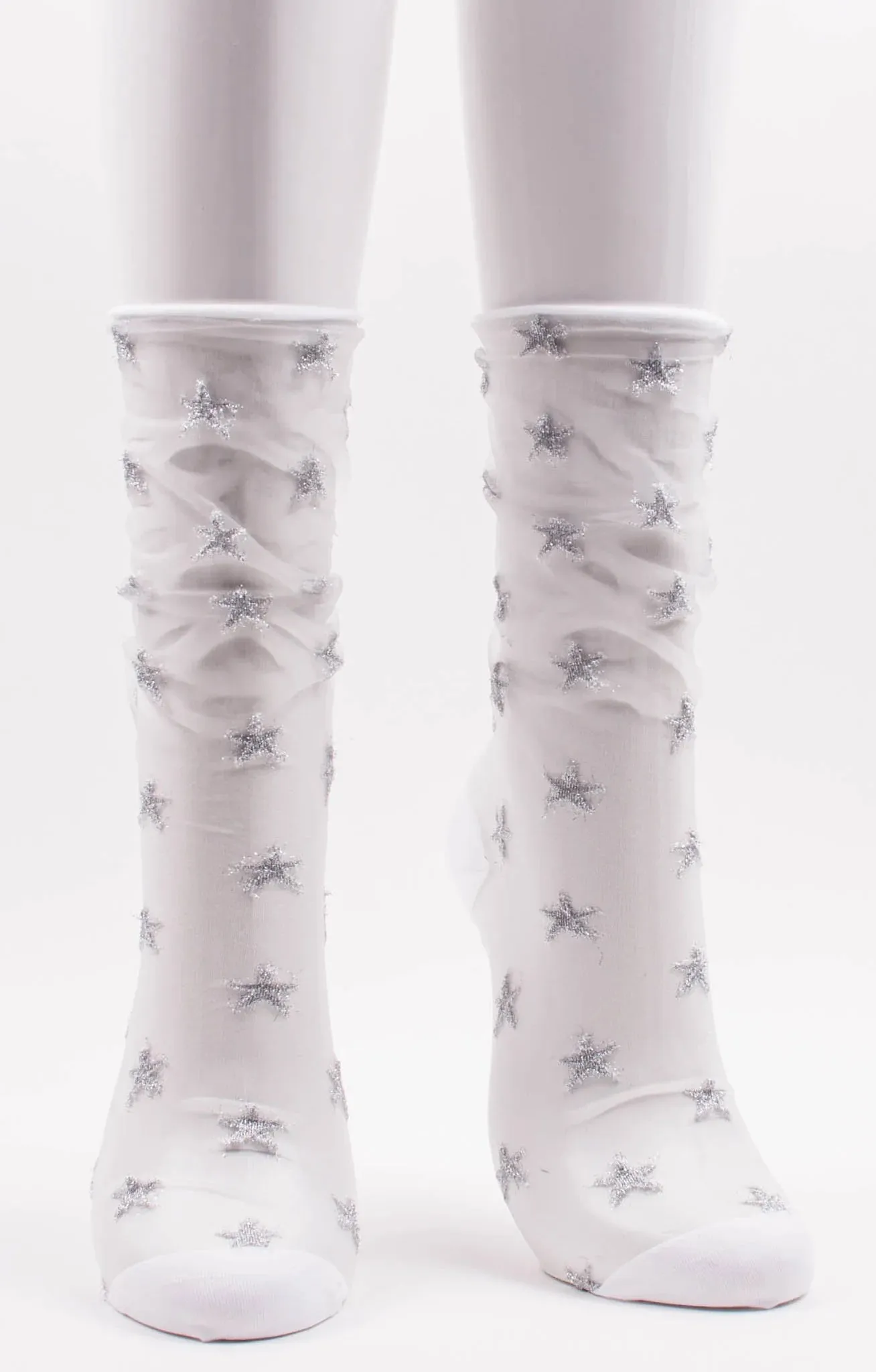 Sparkle Star Tulle Sheer Socks