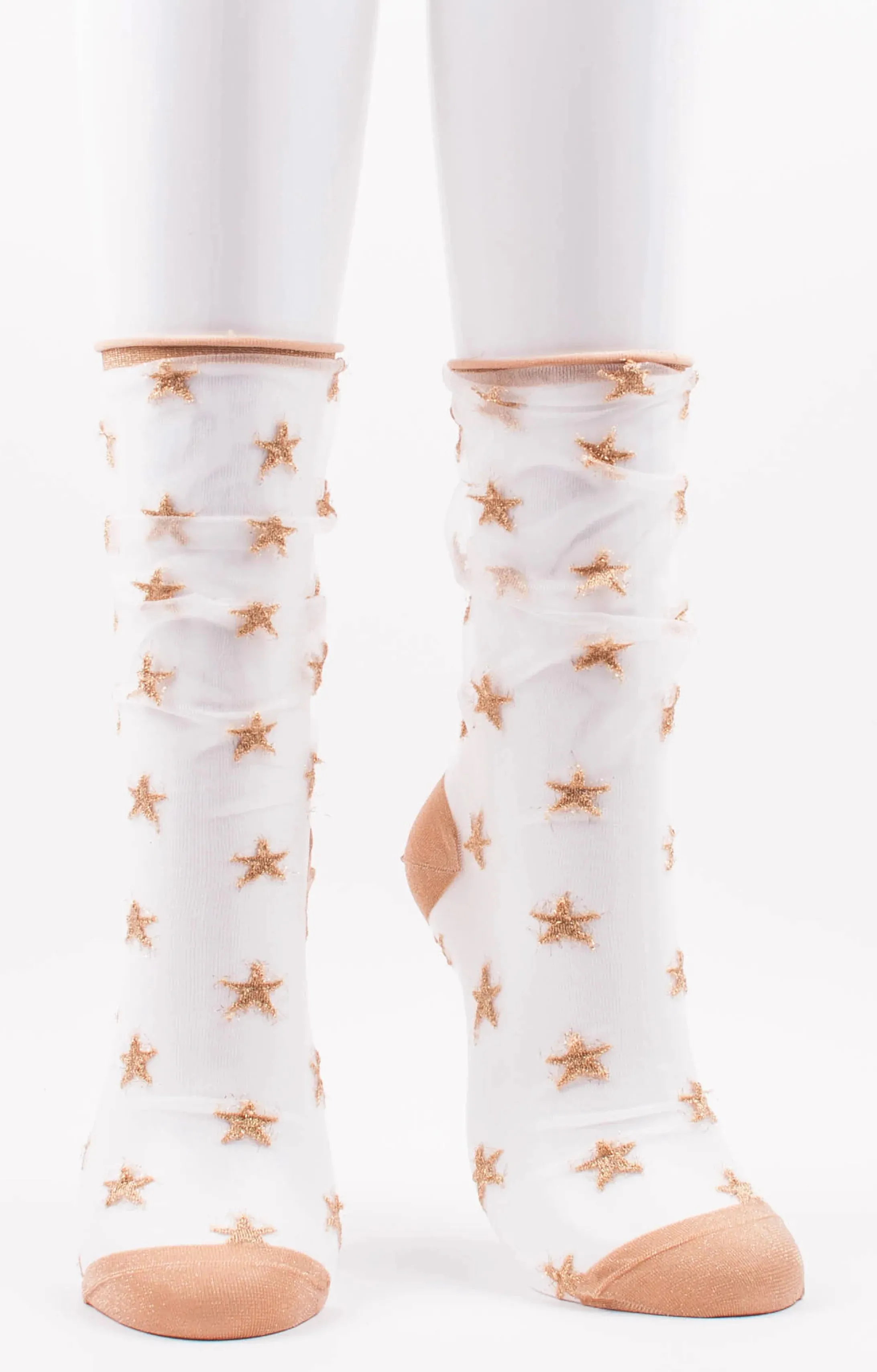 Sparkle Star Tulle Sheer Socks