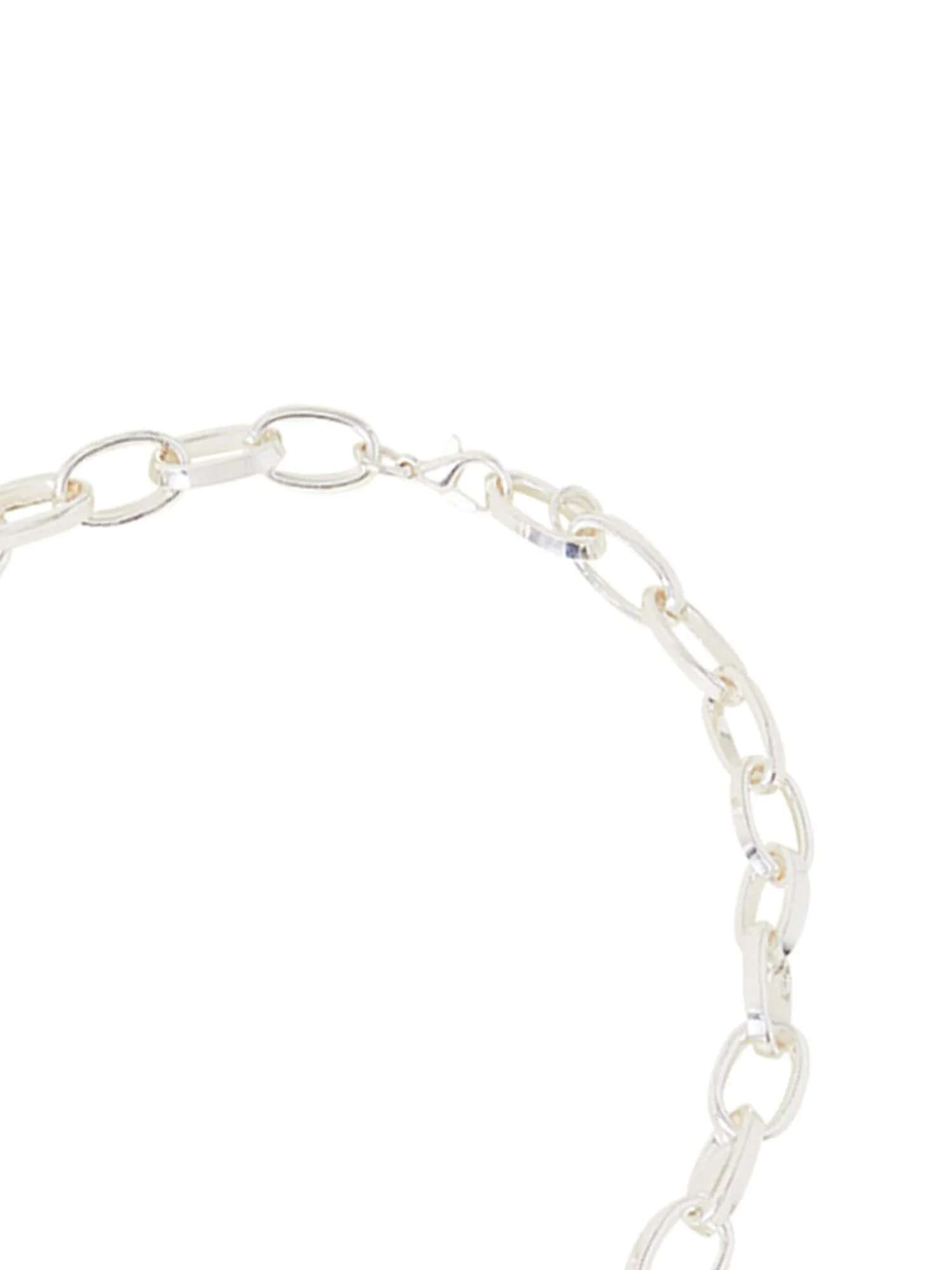 Sterling Silver-Plated Chunky Pave Chain