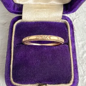 Vintage Patterned Wedding Band, Size 6.5